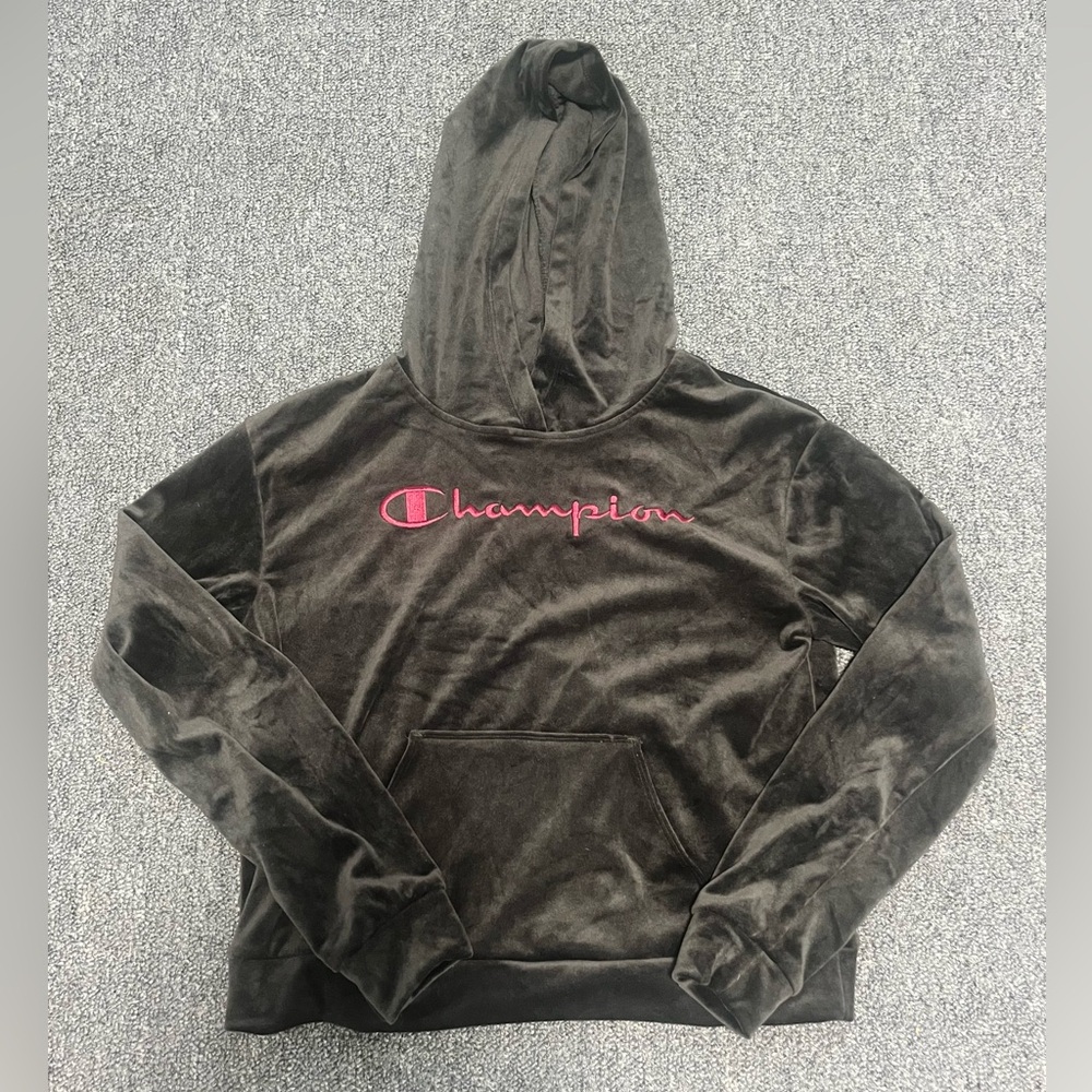 Champion Velour Hoodie Size Small